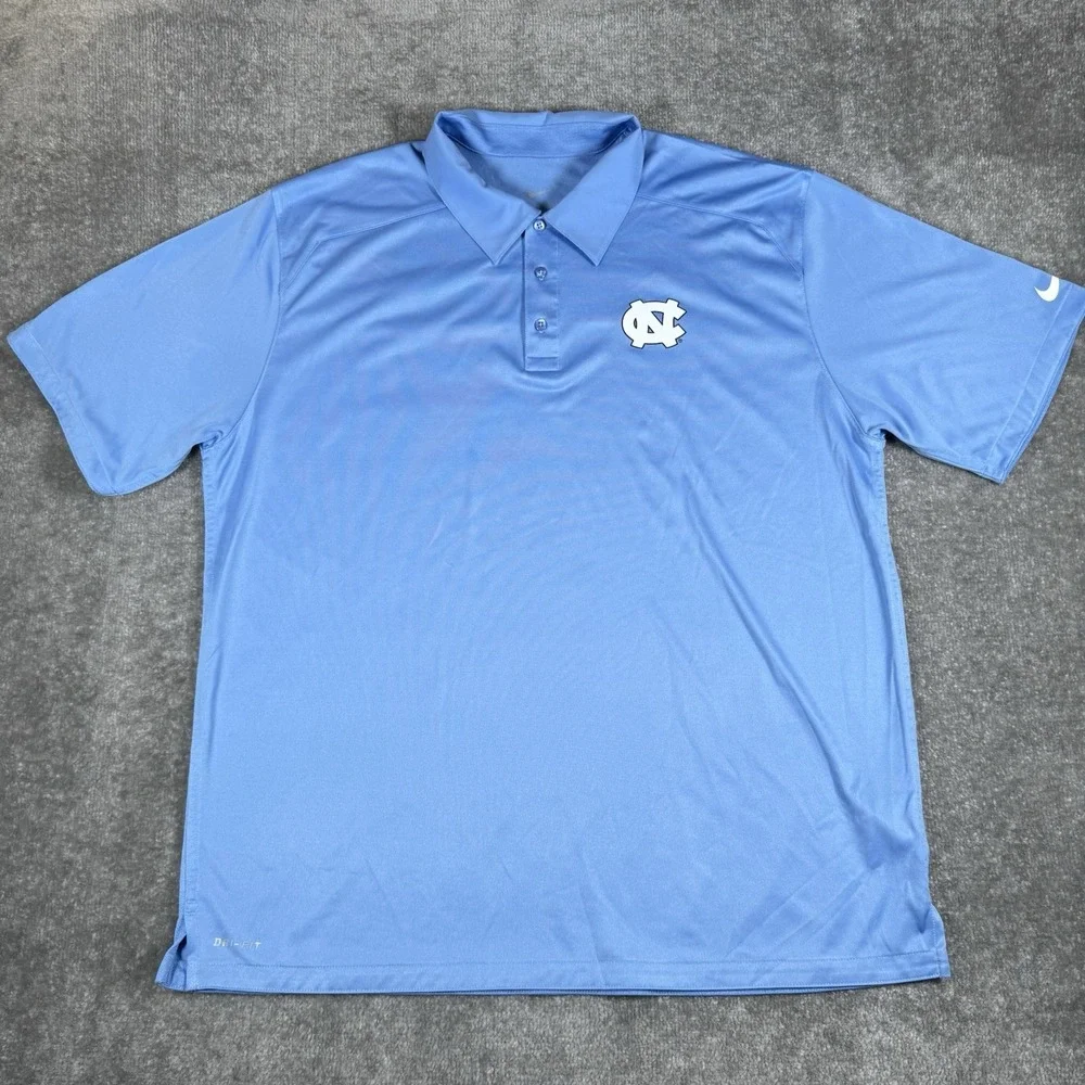 Nike Polo Shirt Men's XL Blue Short Sleeve North Caolina‎ Tar Heels Dri-Fit
